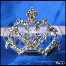 Tiara reine pleine pour jouet de mariage couronne couronne couronne couronne en verre
